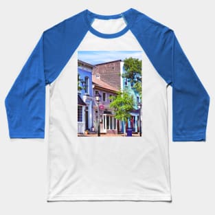 Alexandria VA - Blue Buildings on King Street Baseball T-Shirt